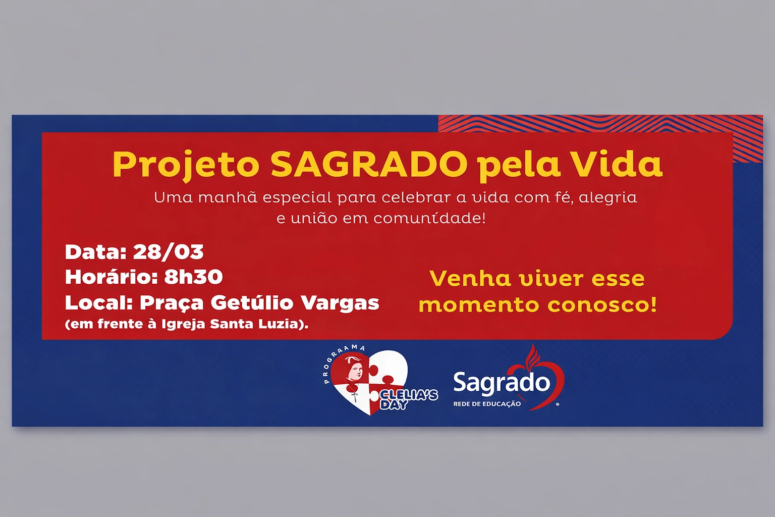 Escola de Educação Básica São Domingos integra a programação dos 200 anos da Festa de São Domingos com o SAGRADO Pela Vida no dia 28, durante sábado letivo