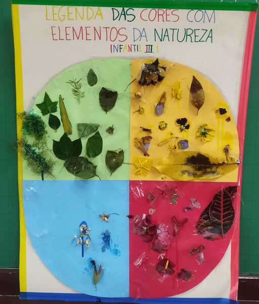 Legenda das cores com elementos da natureza