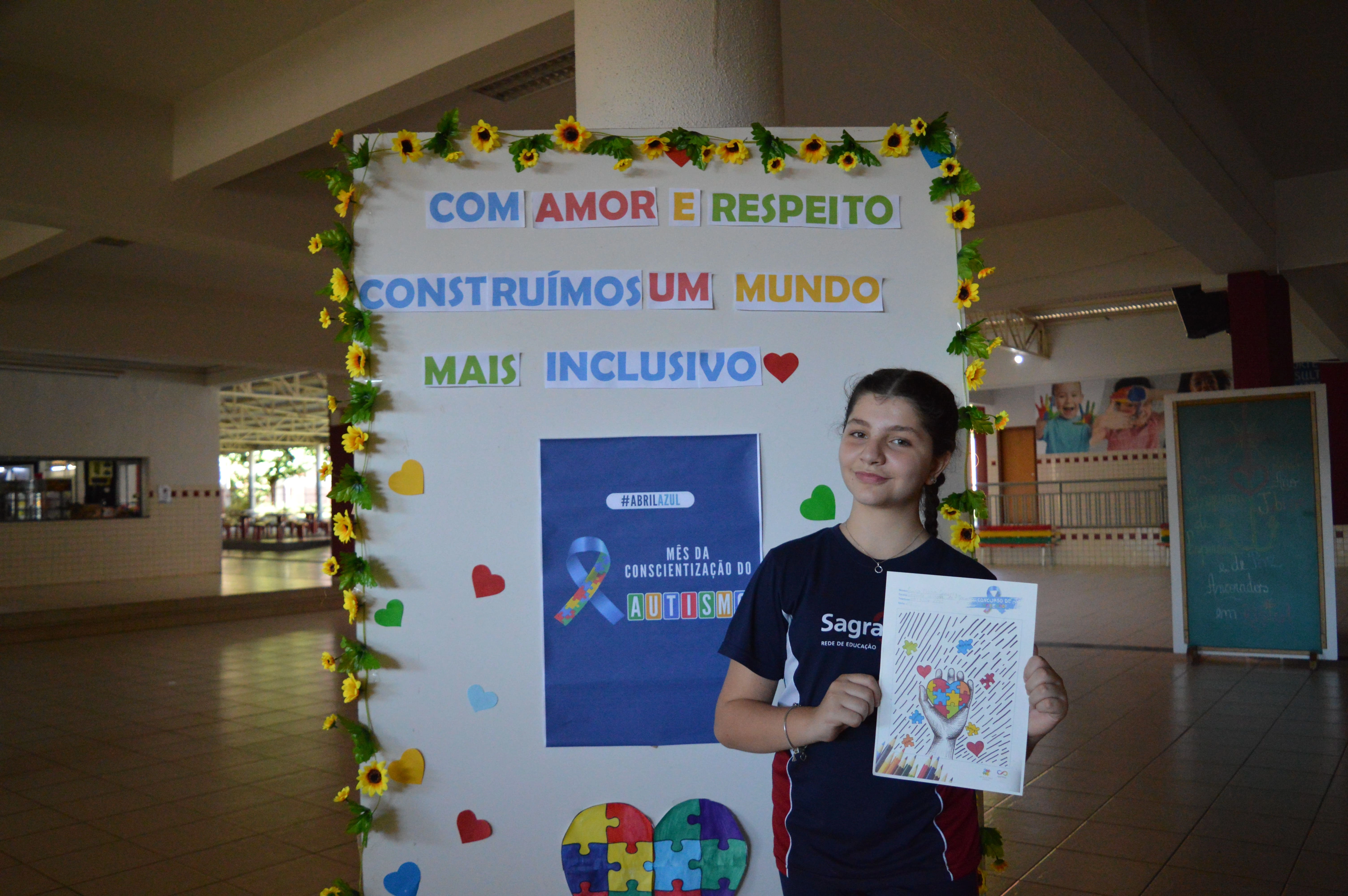 Educanda do Colégio Coração de Jesus é vencedora de Concurso de Desenho sobre o Autismo em Nova Esperança