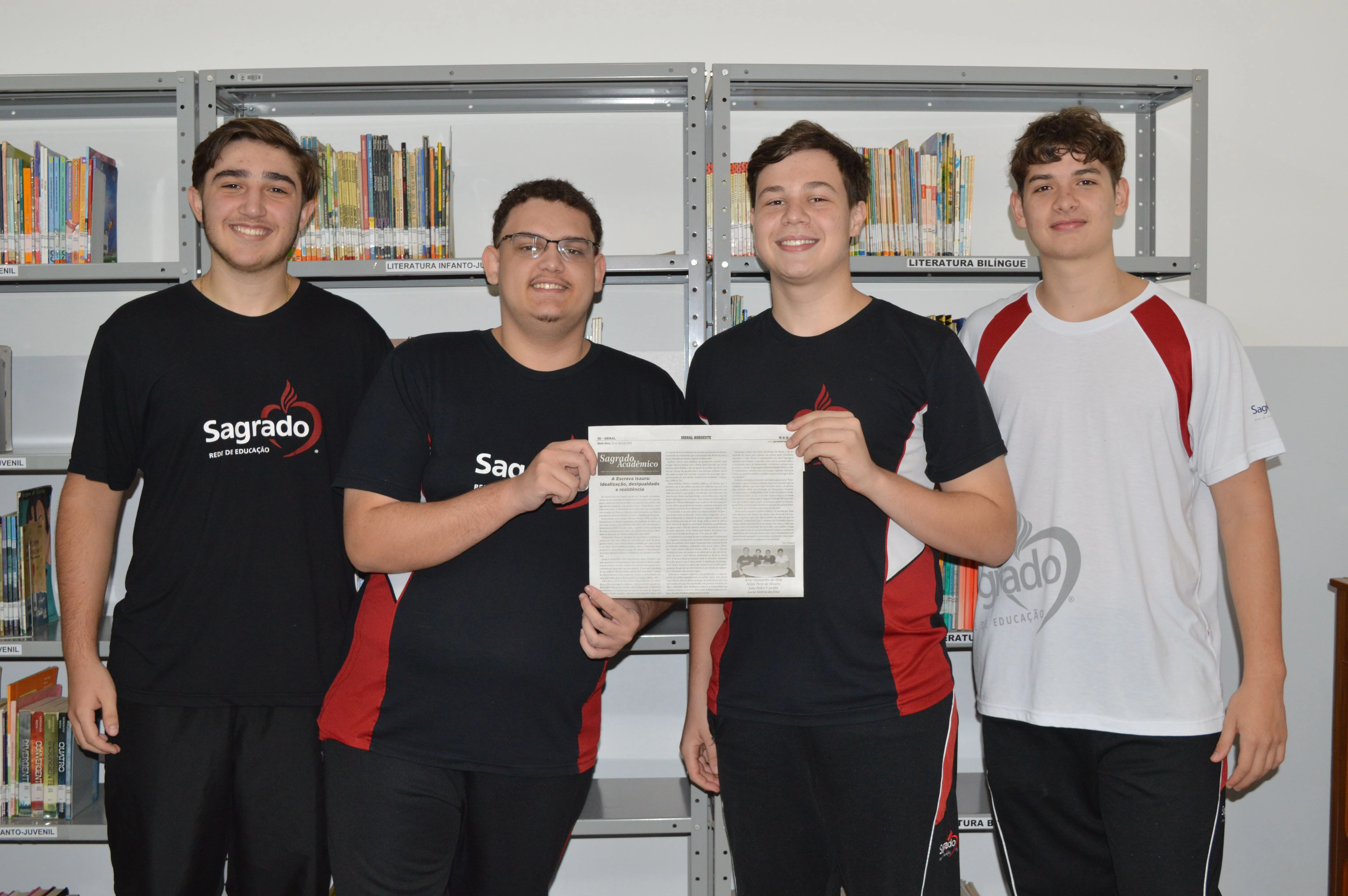 SAGRADO Acadêmico apresenta artigo de Artur Guimarães da Silva, Felipe Peres de Oliveira, João Pedro F. Jordão e Lucas Valério da Silva, da 3ª série 2, sobre idealização, desigualdade e resistência em A Escrava Isaura