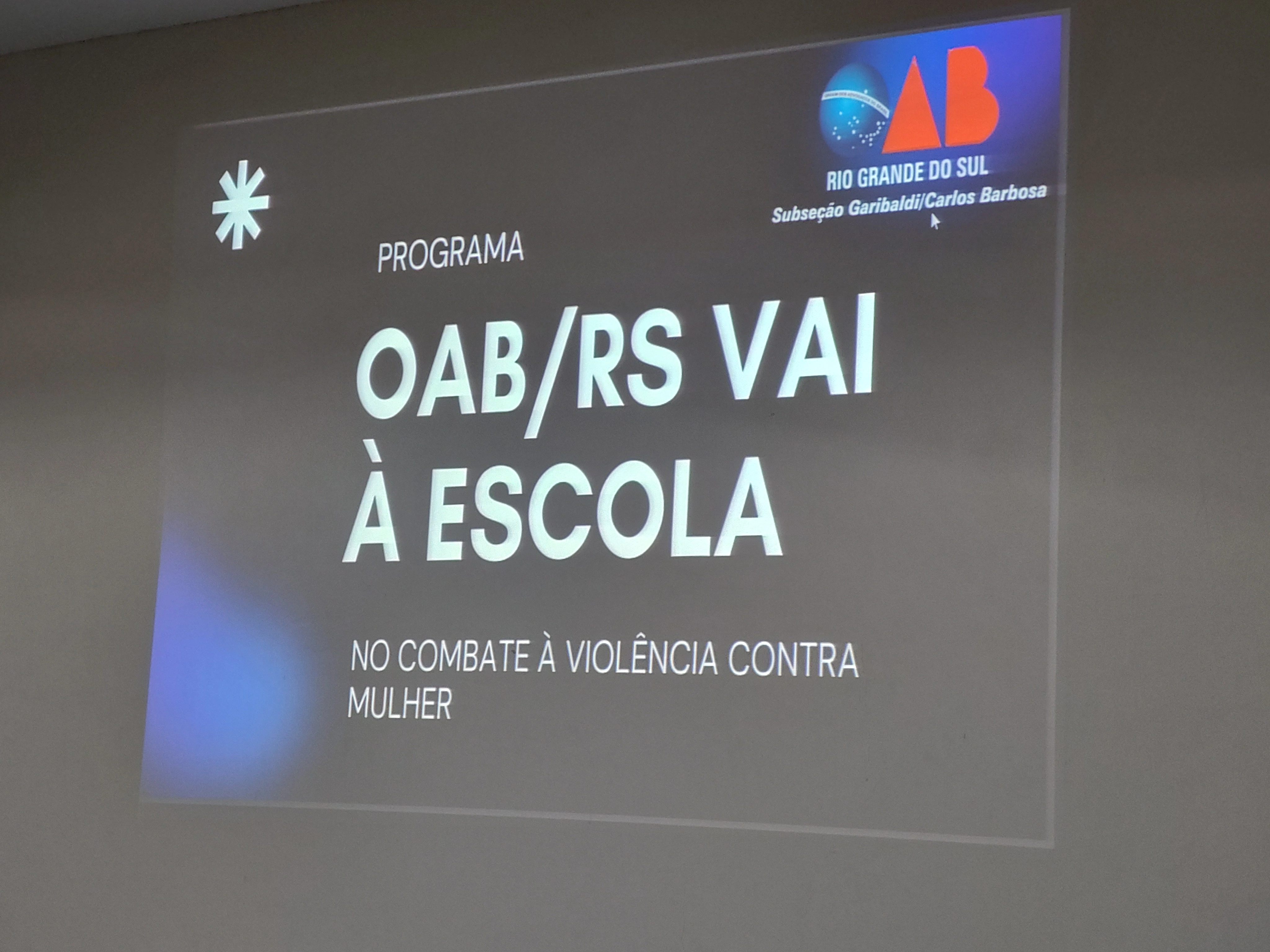 OAB realiza palestra para educandos sobre a violência contra a mulher 